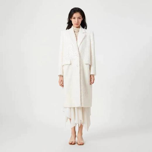 大理石纹绒皮白色大衣 商品图1