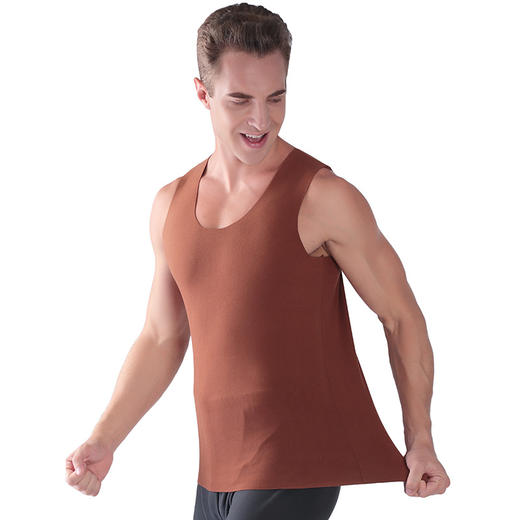 【新款DF】大码男装德绒双面绒加肥加大码圆领打底保暖背心马甲坎肩内衣 商品图2