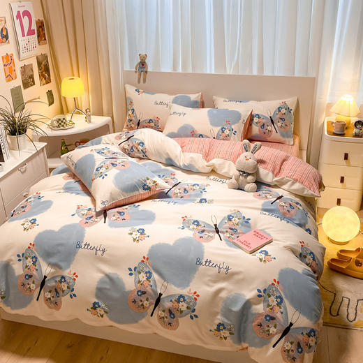 【全面印花四件套 享受如坠云端的触感体验】全棉ins小清新印花纯棉四件套床上用品床单被套宿舍三件套 商品图2