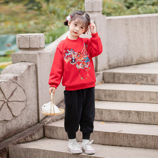 儿童拜年服套装，中国风刺绣加绒过年服ZL2299 商品图1