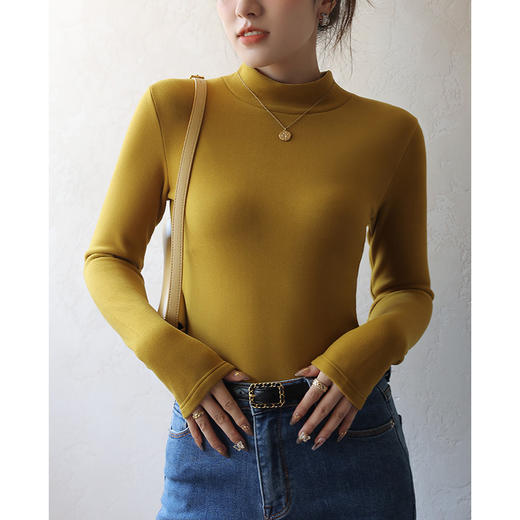 加厚洋气白色德绒，半高领加绒打底衫MC-2168 商品图4