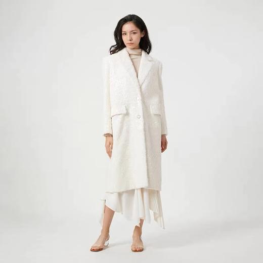 大理石纹绒皮白色大衣 商品图2