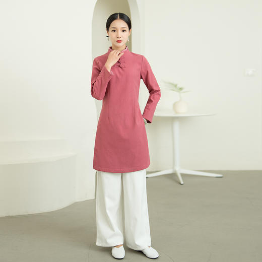 优雅气质复古中国风茶服女禅意禅服加绒套装（货号 A2325） 商品图3