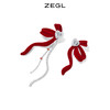 ZEGL设计师本命年兔系列红色丝绒耳环女秋冬流苏耳钉925银针耳饰 商品缩略图2