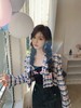 清仓捡漏   LIN CHAO ZHANG【蓝粉古着小香】拼色短款毛呢彩色格子外套 商品缩略图0