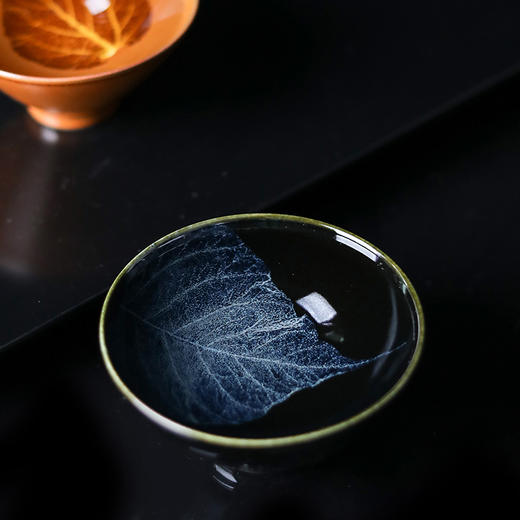 柿红冰蓝木叶天目盏丨非遗匠人创研新品 商品图2
