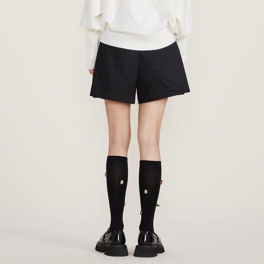 谜底西装短裤女2022冬季新款简约易搭小A型休闲短裤女224MK1587 商品图2