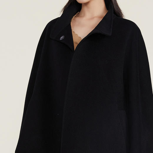 谜底绵羊毛呢大衣女2022冬季新款A型中长款绵呢子外套女224MD1585 商品图3