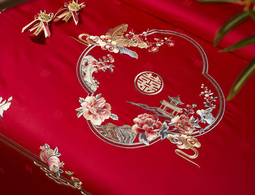 【婚庆有囍系列】松植屋轻奢全棉提花绣婚庆四件套 缔结良缘🎎 高支高密 商品图5