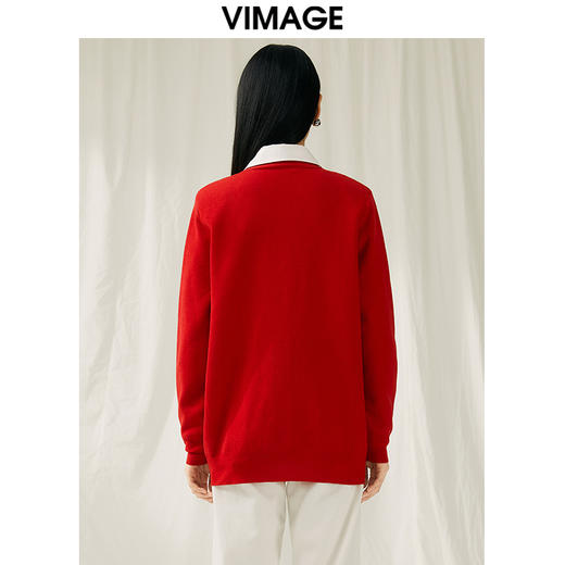 VIMAGE纬漫纪春季新款透气舒适百搭显瘦针织衫开衫外套女V1901503 商品图4