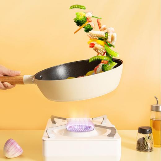 三禾锅具不粘煎炒锅26cm家用炒菜锅电磁炉燃气通用 商品图3