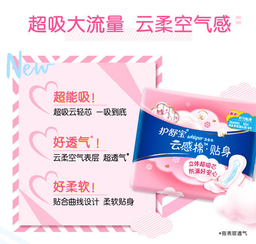 （直播）护舒宝云感棉贴身卫生巾量多日用/夜用 商品图2