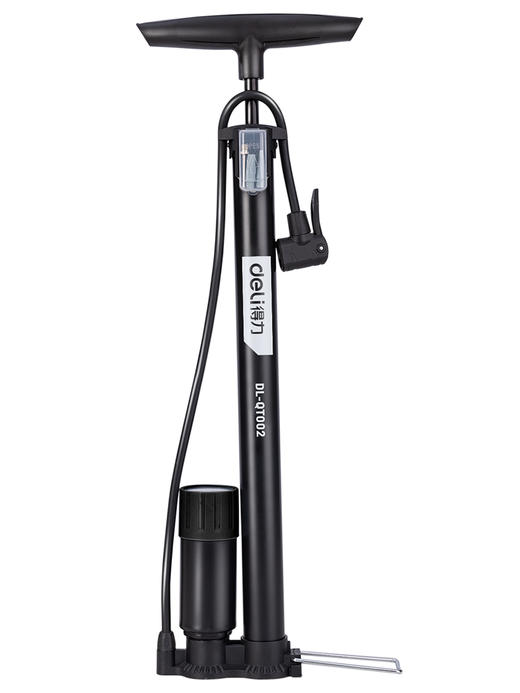 得力DL-QT002打气筒双增压带表(黑) 商品图2