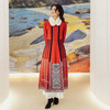 【林栖设计小店】【现货】秋冬原创复古提花改良毛织马面裙红针织连衣裙1924081 商品缩略图10