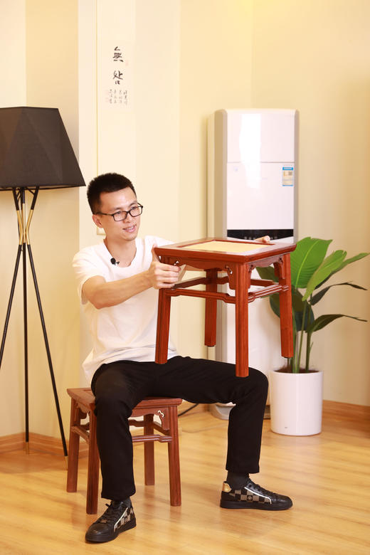 红桥红  家具严选  缅甸花梨(大果紫檀）  【38瓜棱腿方凳】 商品图11