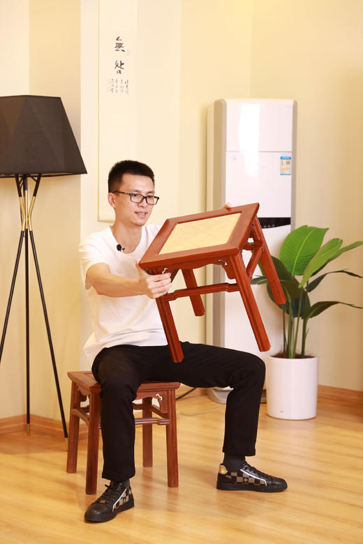 红桥红  家具严选  缅甸花梨(大果紫檀）  【38瓜棱腿方凳】 商品图12