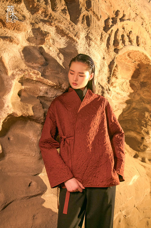 荷木HEMU绮彤·丝毛绗绣短棉服 商品图2