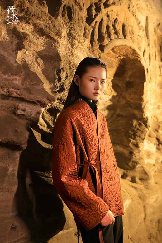 荷木HEMU绮彤·丝毛绗绣短棉服 商品图1