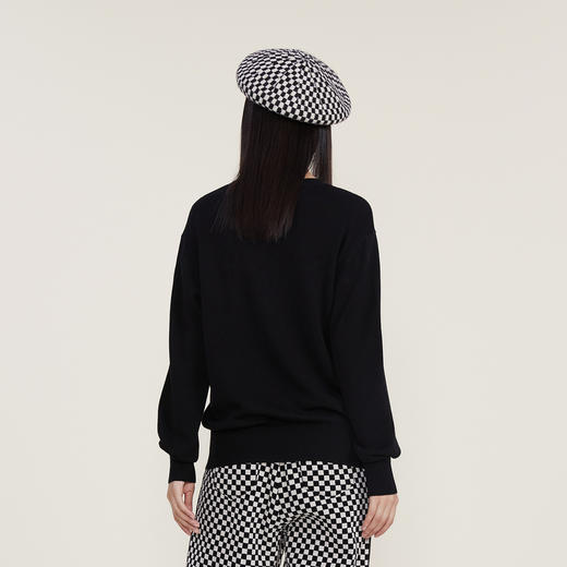 谜底2022冬季新款复古百搭套头毛针织衫女麋鹿图案毛衣224MZ1906 商品图2