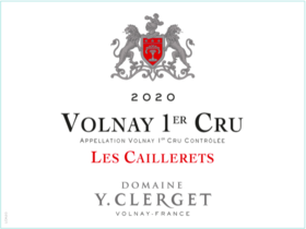 2019/2020 Y. Clerget, Caillerts Volnay 1er Cru【闪送】（65折）