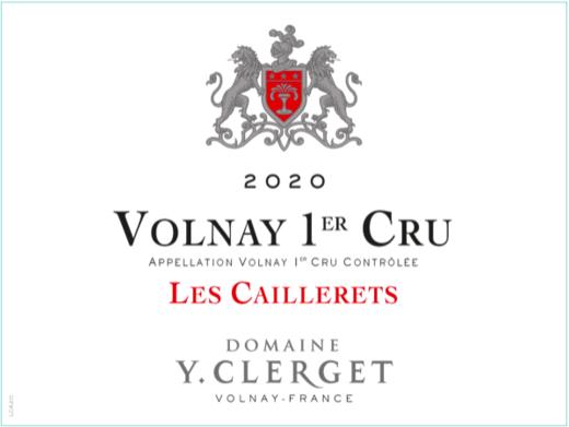 2019/2020 Y. Clerget, Caillerts Volnay 1er Cru【闪送】（65折） 商品图0