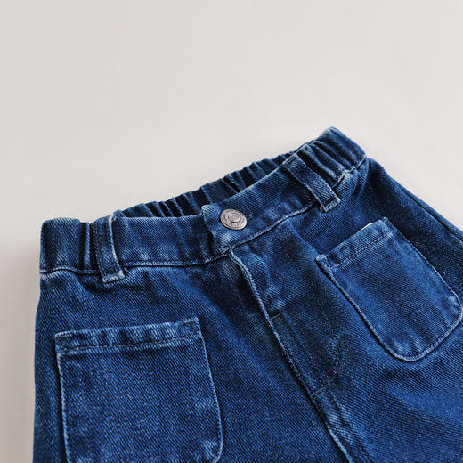 【马克珍妮 芦芙】春装新款 女童复古小喇叭纯棉牛仔裤230227 商品图2