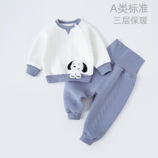 【婴儿高腰保暖套装】婴儿衣服秋冬套装秋季宝宝保暖内衣高腰护肚秋衣秋裤夹棉秋装纯棉 商品图8