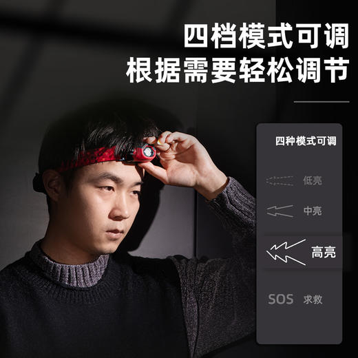 得力DL551404头戴灯感应cree灯珠(红) 商品图4
