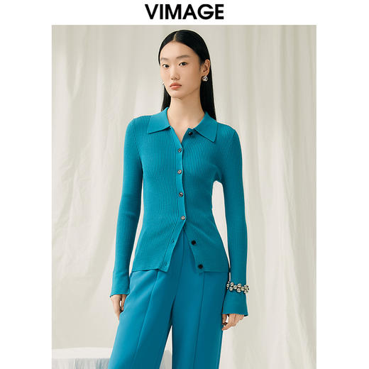 VIMAGE纬漫纪春季新款洋气修身针织衫上衣V1901504 商品图5