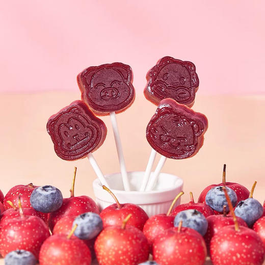 公社联盟蓝莓山楂棒棒糖无添加儿童开胃零食酸甜软糯生肖图小包装78g 商品图1