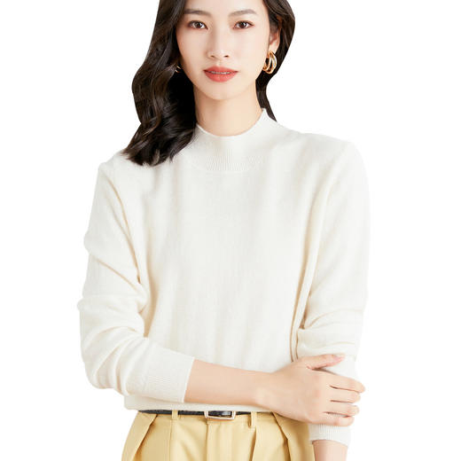 【拍2件99元】羊毛混纺2022秋冬女士半高领织衫毛衣 商品图4