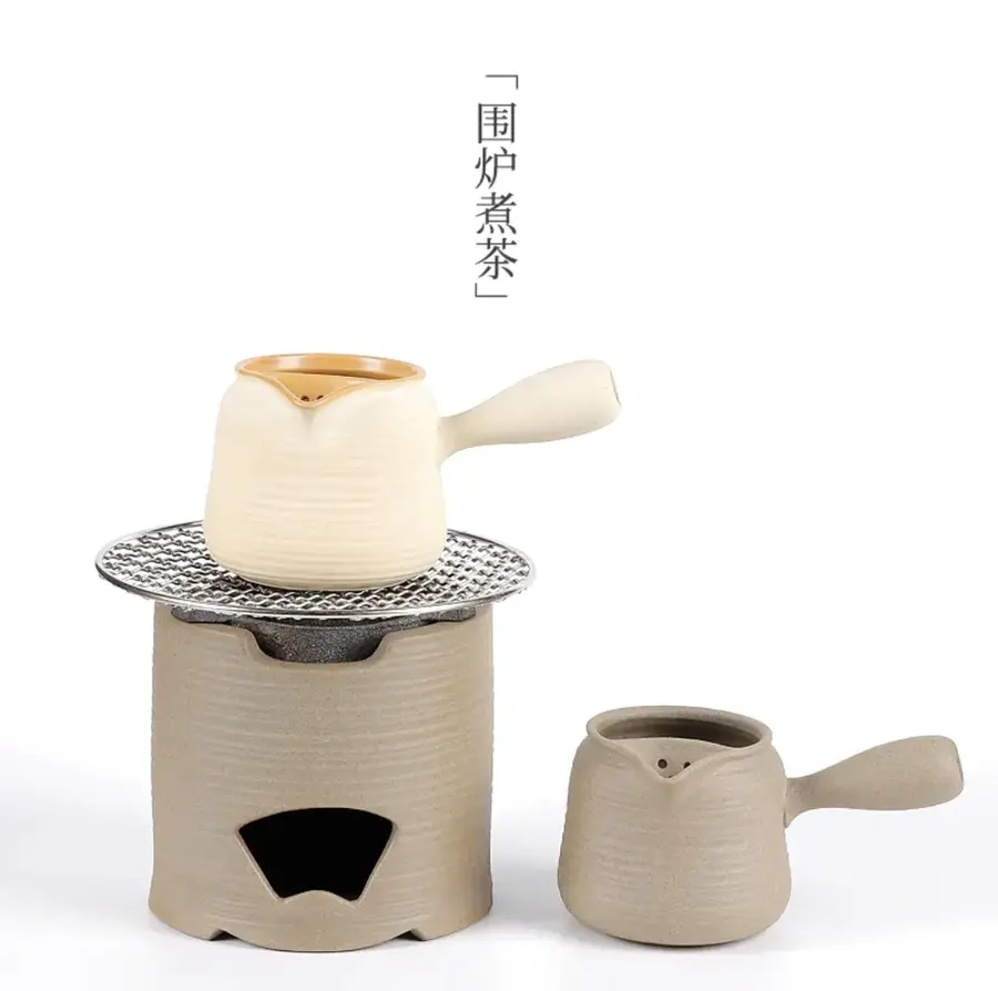 汉陶 大白罐罐茶 煮茶器 茶具套装户外煮茶壶 外庭院功夫小茶壶陶瓷