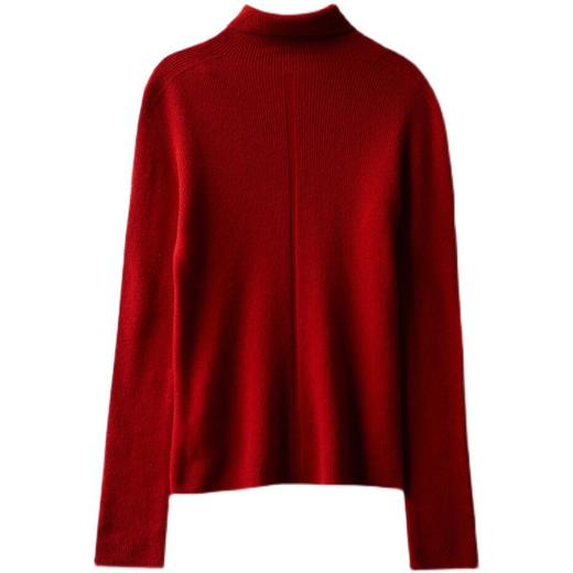 打底内搭叠穿 红色高领毛衣打底针织衫女kl18 商品图4