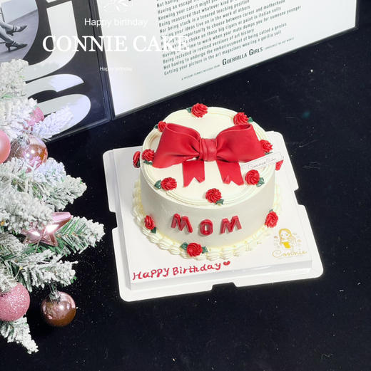 【1280】翻糖蝴蝶结妈妈款蛋糕 商品图0