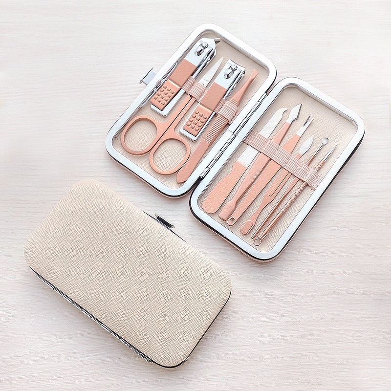 JGJ粉金色10件指甲钳指甲刀套装