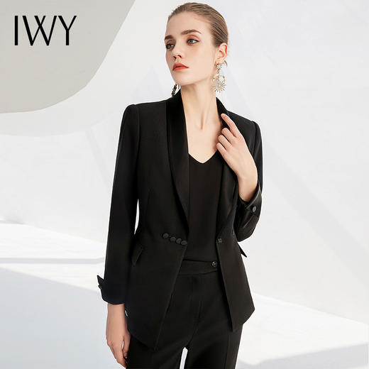 IWY/时尚高端黑色高级感职业西装套装面试正装套装气质工作服商务223206C1+223206P1 商品图1