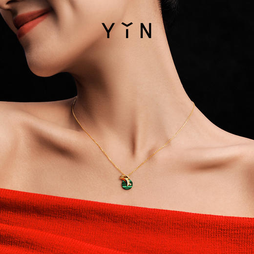 「迎」系列十二生肖-冇兔项链18k金项链孔雀石 商品图8