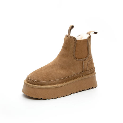 JRJJ-6691冬季新款韩版厚底东北保暖切尔西烟筒雪地靴 商品图4