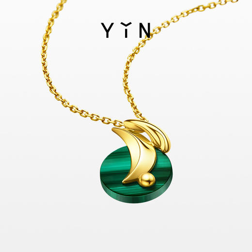 「迎」系列十二生肖-冇兔项链18k金项链孔雀石 商品图9