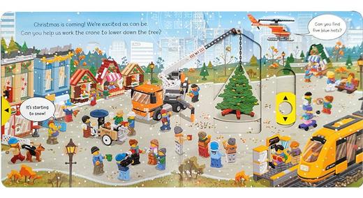 乐高圣诞节机关操作书 英文原版 LEGO (R) City. Merry Christmas : A Push  Pull and Slide Book 儿童启蒙纸板书 商品图2