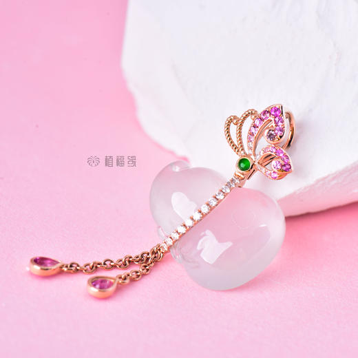 【福上添福】玻璃种白翡葫芦挂坠-GZ12203096 商品图8