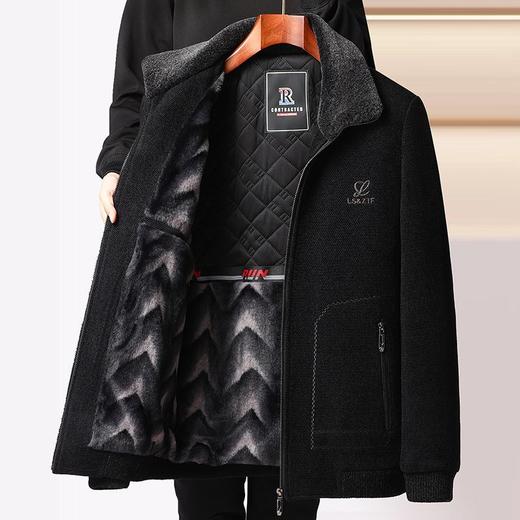LXJ-YY9043爸爸棉衣雪尼尔中年男士棉袄服中老年人毛呢爷爷秋季冬装加厚外套 商品图2