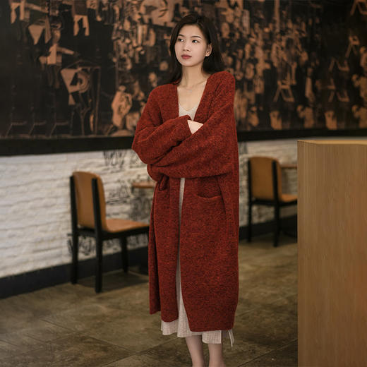 Avann慵懒风复古针织长款开衫 商品图0