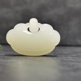 【御珠宫坊】羊脂白玉如意锁