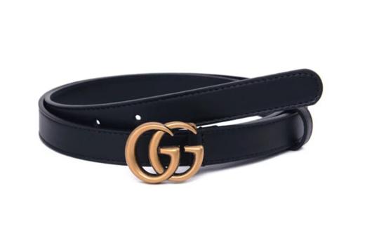 全新GUCCI 女士腰带/皮帶 寬2CM 11036  黑色牛皮雙G / 复古金色扣女士BELT腰带 商品图5