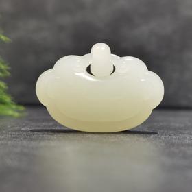 【御珠宫坊】羊脂白玉如意锁