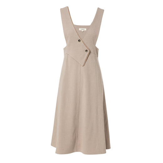 Famecoco范可儿原创设计斜门襟背带裙深V领连衣裙女FAB1FE002 商品图5