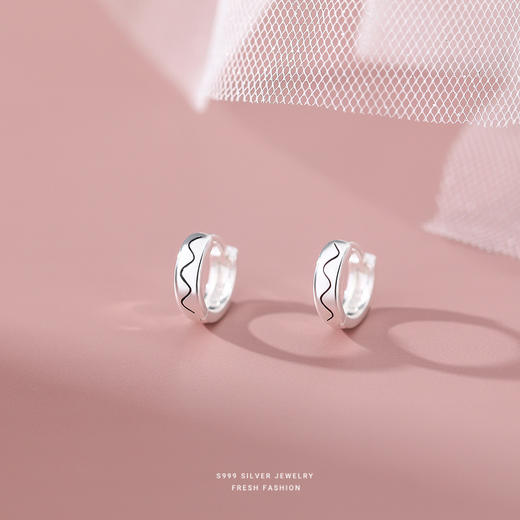 【巧柯】S999银足银简约线条耳扣【YXS-	E2917】 商品图3
