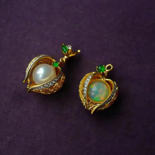 龢盒原创  18k金镶姑娘果系列吊坠 项链 商品图1