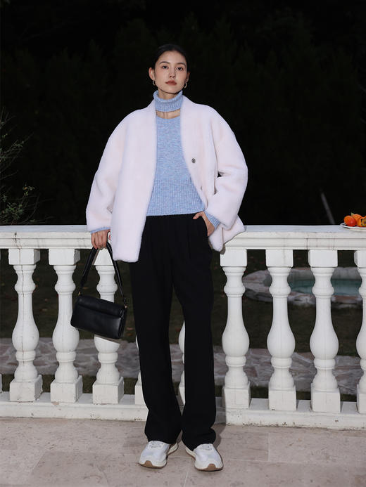 HeyDress法式高领毛衣女秋冬保暖针织衫可拆卸小众软糯短款上衣 商品图4